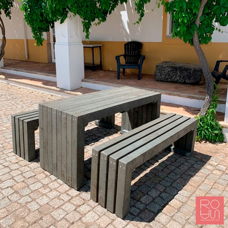 Taula de pícnic en plàstic 100% reciclat Coimbra